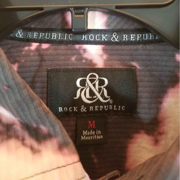 ROCK REPUBLIC Custom Reverse Tie-Dye Mens Shirt M - Picture 7 of 10